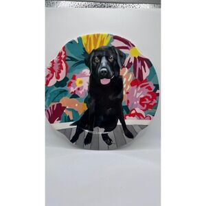 Anthropologie Black Labrador Dog Plate "Sweet Ruby" By Jay McClellan Studio